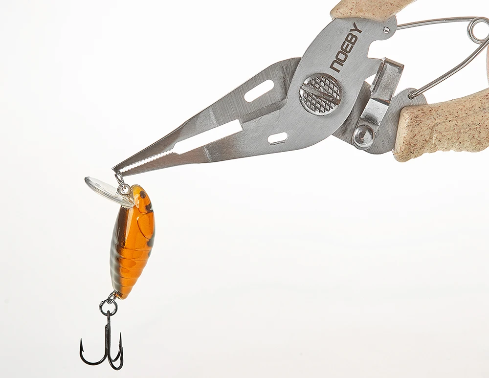 NOEBY-Alicates de pesca multifuncionales de acero inoxidable, alicates de línea de corte de anillo dividido, herramienta para quitar anzuelos, productos para aparejos de pesca - imagen 4