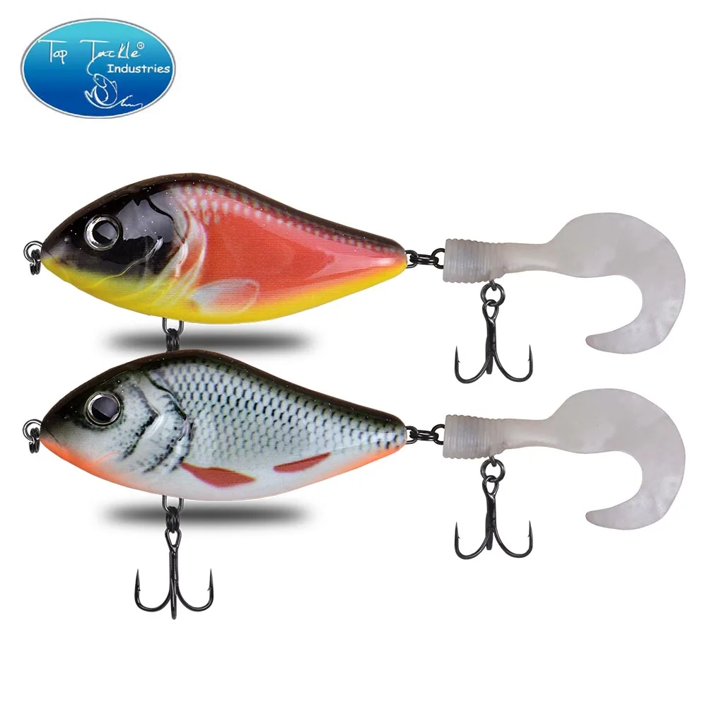 Señuelo de pesca de hundimiento lento, cebo artificial jerk con Tai suave para Lucio, lubina, almizclado, 100mm, 51g, capuchino, gusanos, larva - imagen 4