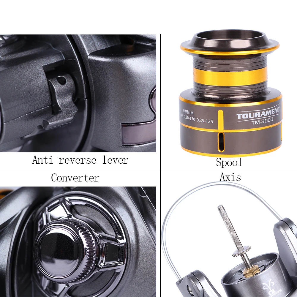 W.P.E-rueda giratoria de precarga de alta velocidad TOURAMENT2, serie 5,1: 1, con Lefe 3000-6000 y carrete intercambiable de mango derecho - imagen 5