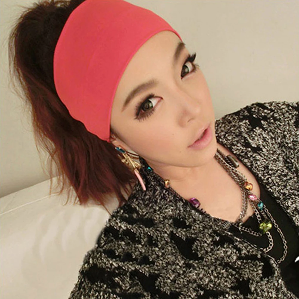 Diadema ancha de Yoga de Color caramelo para mujer, diadema elástica, bandas elásticas para el cabello, turbante, accesorios para el cabello a la moda para chicas - imagen 5