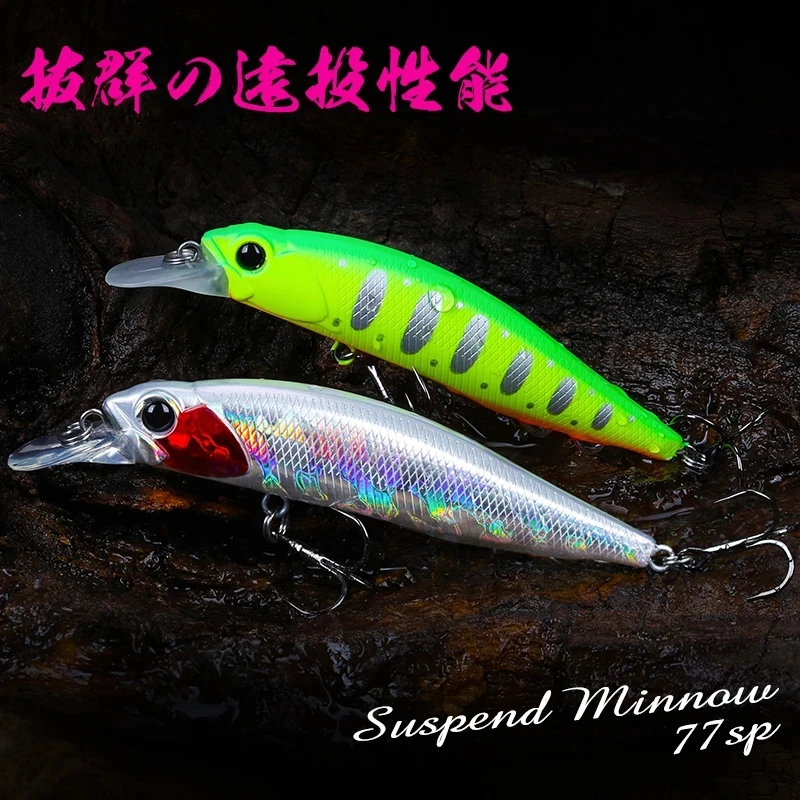 TSURINOYA-señuelo de pesca de Lucio, cebo duro Artificial Wobbler, Jerkbait suspendido, DW101, 77mm, 8,5g, 0,7-0,9 m, 1 unidad - imagen 5