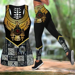 Set deportivo 3D Horus egipcio – Top y leggings mujer
