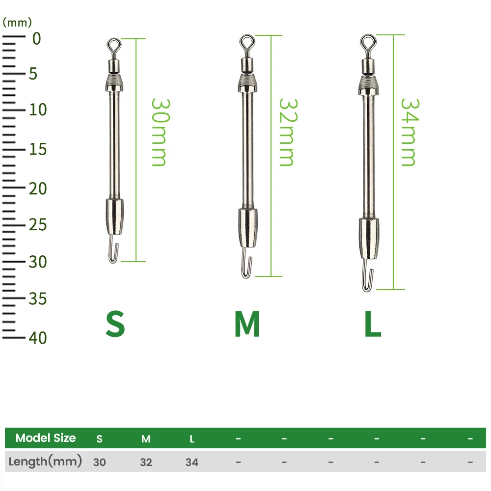 DNDYUJU conector de pesca, tubo de vaina de acero inoxidable, línea de pesca giratoria, Pin rápido, accesorios de pesca de bobinado rápido, 30/10 Uds. - imagen 2