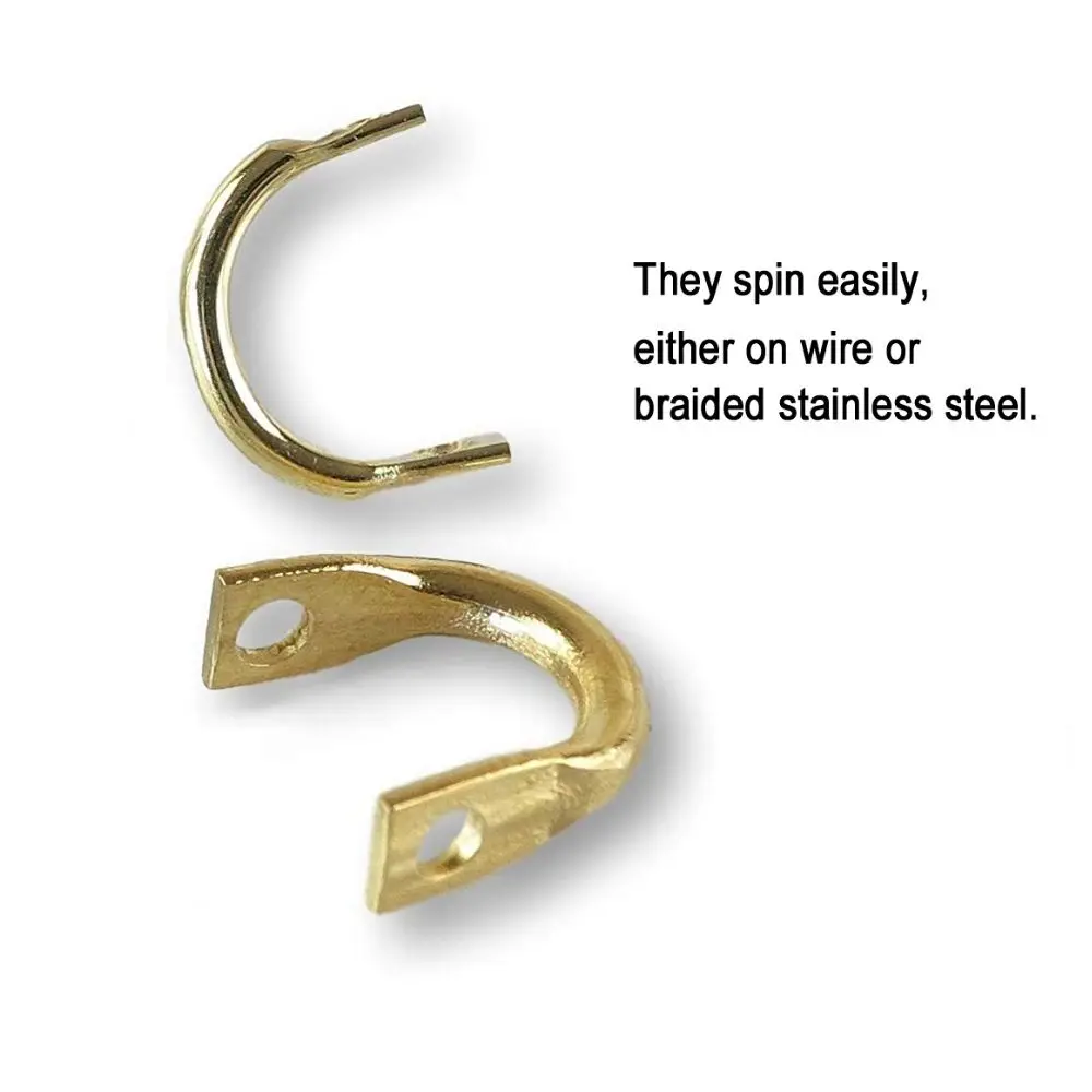 Horquillas de fácil giro de 4 tamaños, accesorios de Señuelos de Pesca DIY de latón de fácil giro, Spinner de pesca duradero en forma de U - imagen 3