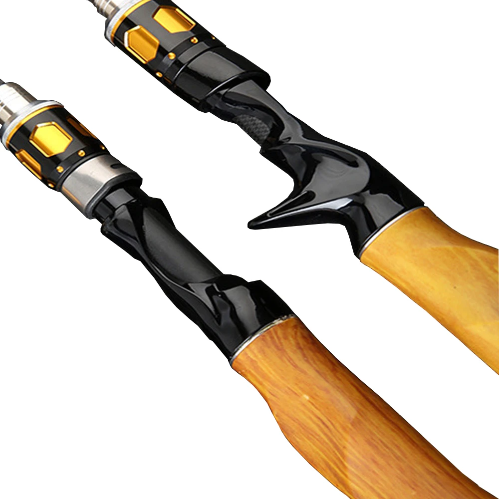 Caña de fundición giratoria de carbono de alta calidad, señuelo de viaje, caña de pescar telescópica de trucha, peso del señuelo 5-20g, poste de mango de madera para carpa - imagen 5