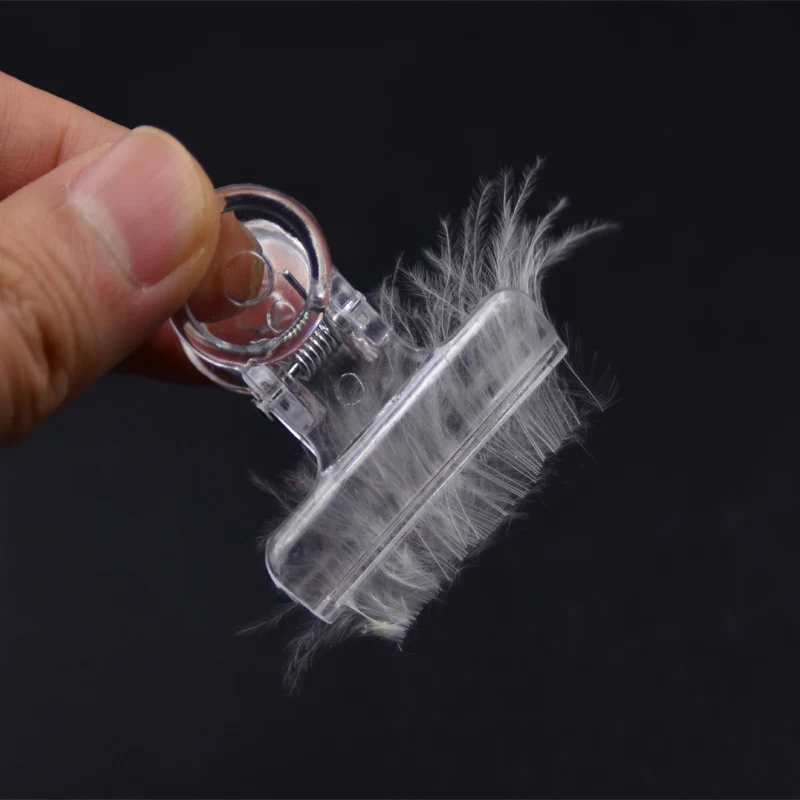 CONTEMPLATOR 4 Uds. Herramientas mágicas CDC transparentes para hacer piratas, Clips de plumas de fibra de 4 tamaños, Clip de doblaje, herramientas de atado de moscas indispensables