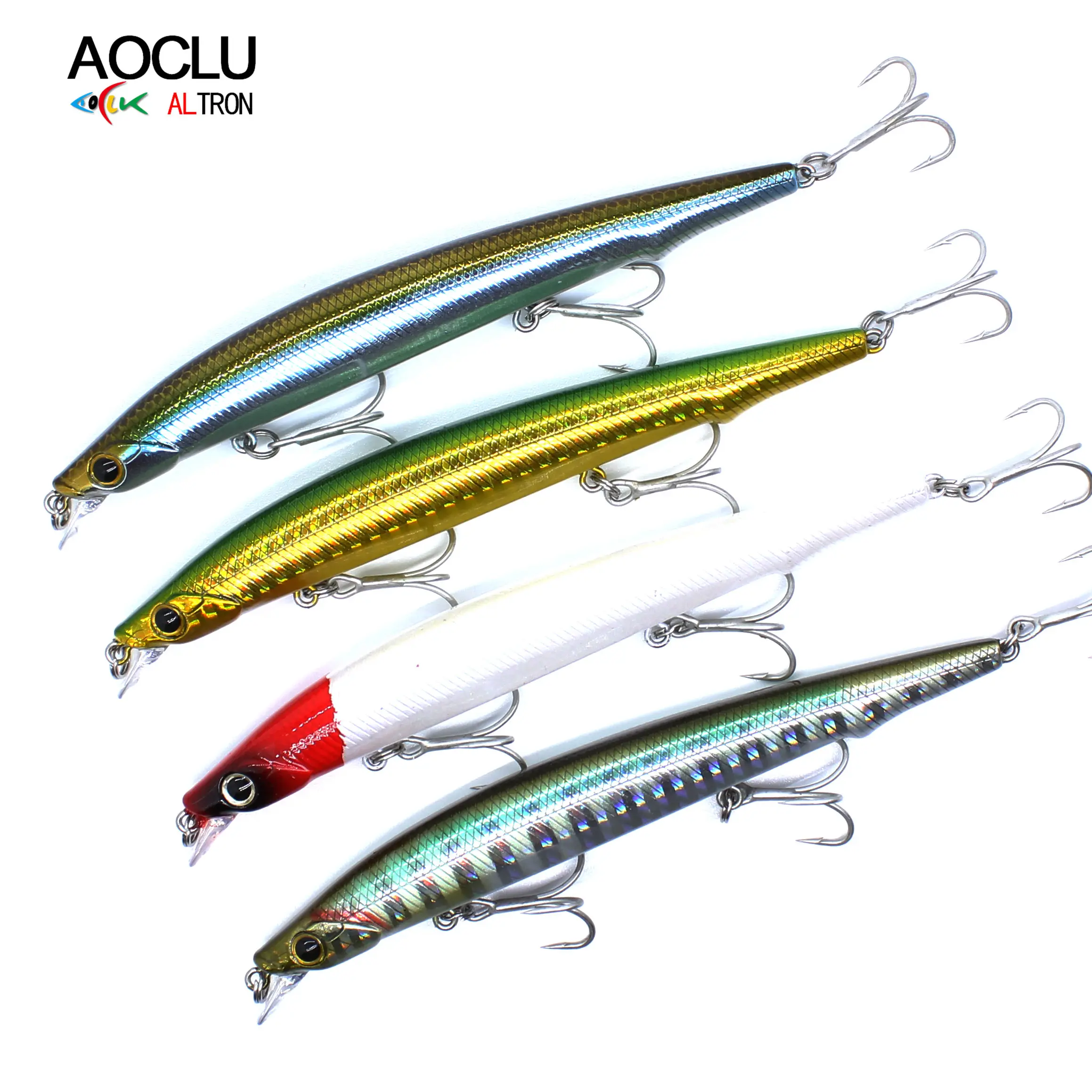 AOCLU-señuelo de pesca Jerkbait, Wobbler flotante lento, 125mm, 12,8g, para buceo, 0,8 m - imagen 4