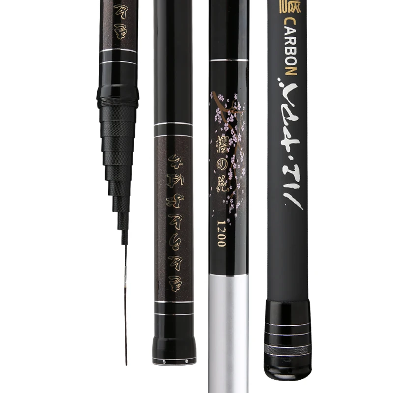 Caña de pescar ultraligera, caña telescópica de sección larga, superdura, 8/9/10/11/12/13/15/16 M, Taiwán