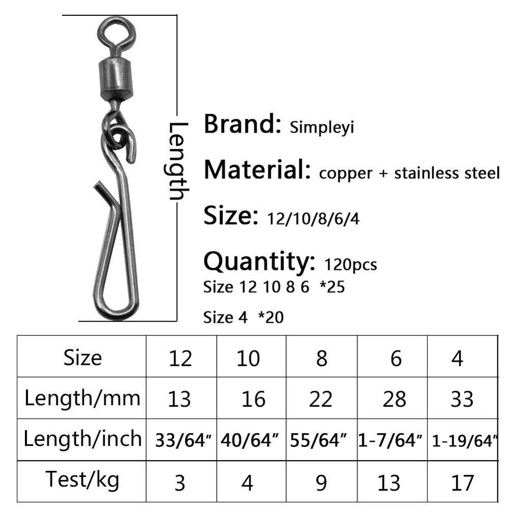 Conector giratorio de pesca, Pin de enclavamiento, rodamiento giratorio de pesca a presión para señuelo de anzuelo, accesorios de pesca de carpa, herramienta de pesca - imagen 2