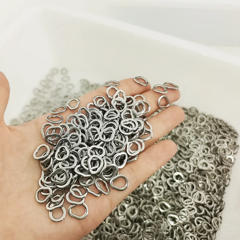 Anillo de pesca de pera de acero inoxidable, accesorios giratorios de pesca Jigging, anzuelos de señuelo, 10 unids/bolsa - imagen 5