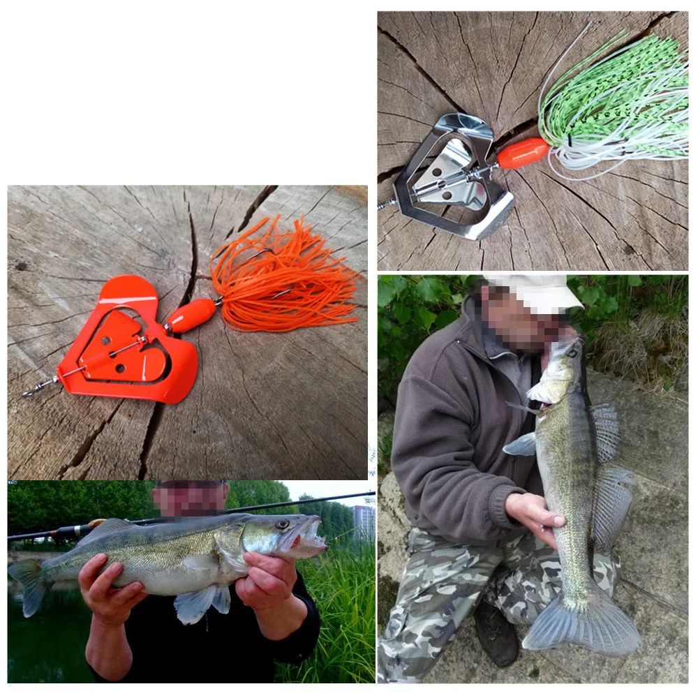 SUNMILE-Señuelos de Pesca, cebos giratorios Swimbait para lubina, Lucio, Tigre, Muskie, plantilla de Metal, 20g, 3 piezas - imagen 5