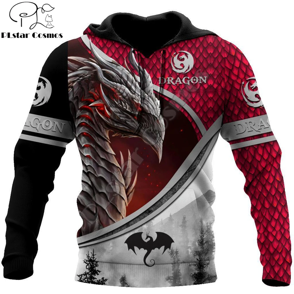 KJ425 Sudadera de pesca con capucha – estampado 3D dragón - imagen 5