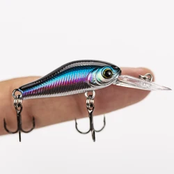 1 Uds señuelo de pesca ultraligero 2,4g 35mm de profundidad 1-1,5 m mini cebo duro Minnow para perca trucha lubina