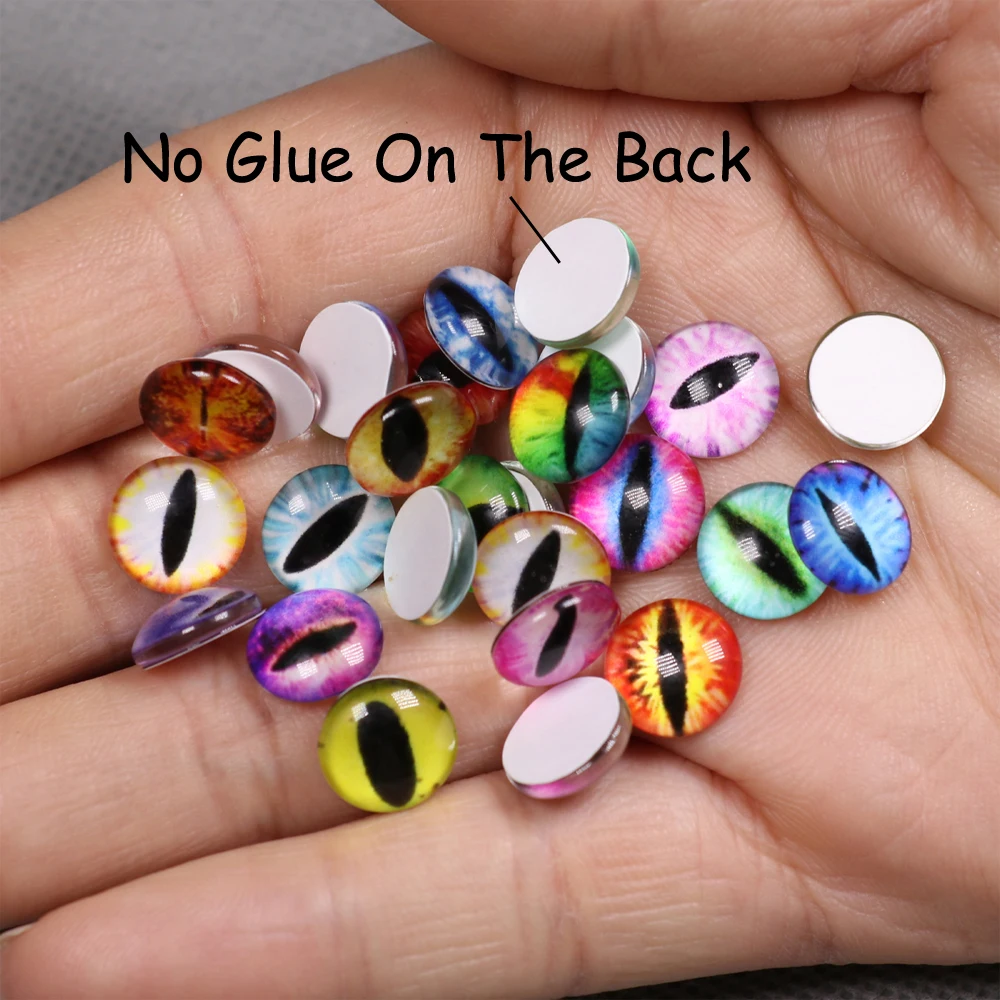 Elllv 100 Uds 50 pares 8mm-14mm pesca en el mar Jig Head señuelo ojos cabujón de cristal ojos multicolor DIY accesorio para juguetes joyería - imagen 5