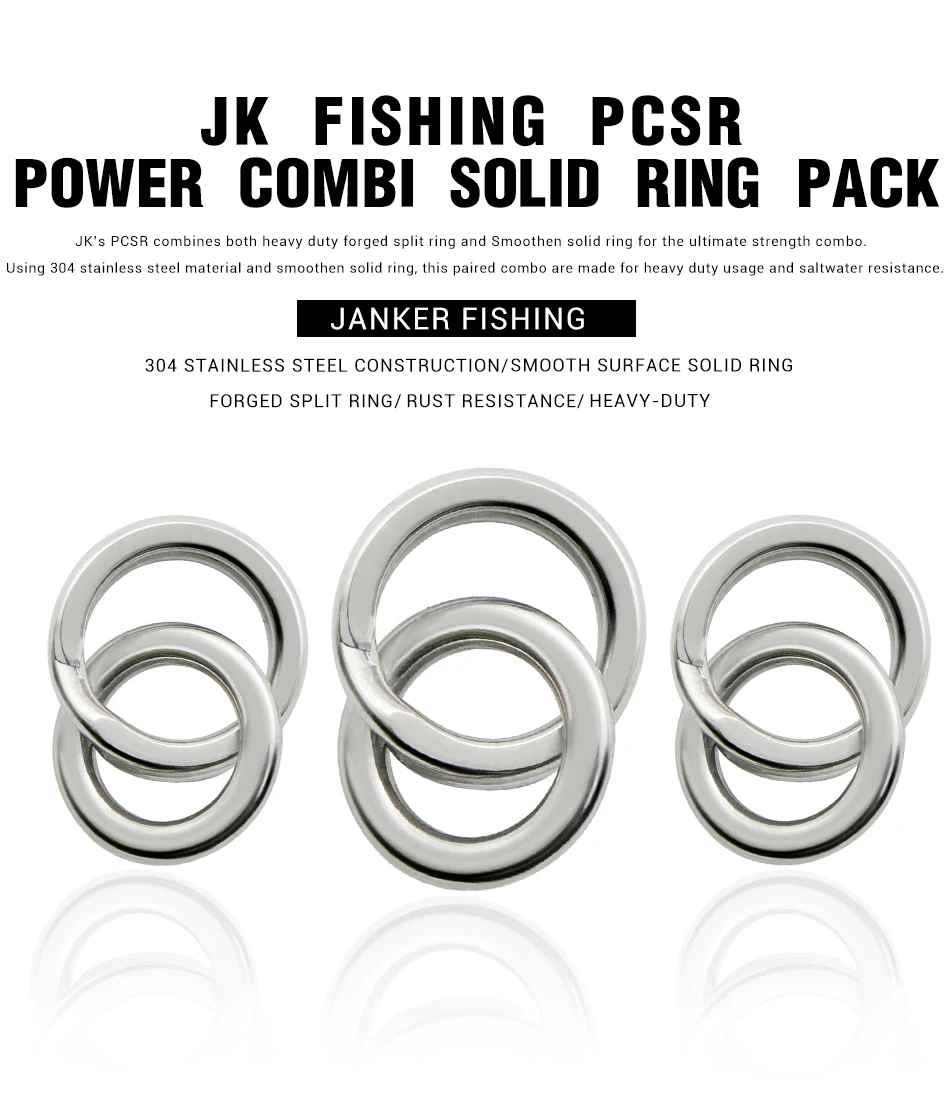 Un paquete de seis anillos para pescar