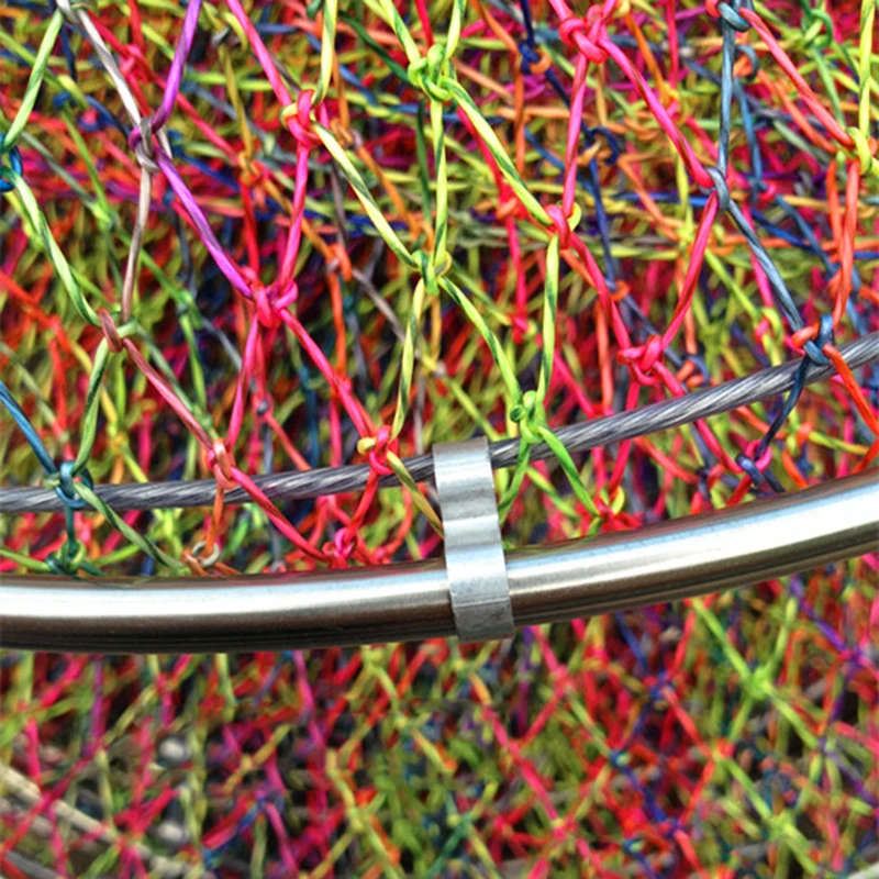 Lawaia-jaula de pesca tejida a mano, cesta de pescado de líneas de nailon multifilamento, fuerte anillo de red de acero inoxidable, accesorios de pesca plegables - imagen 3
