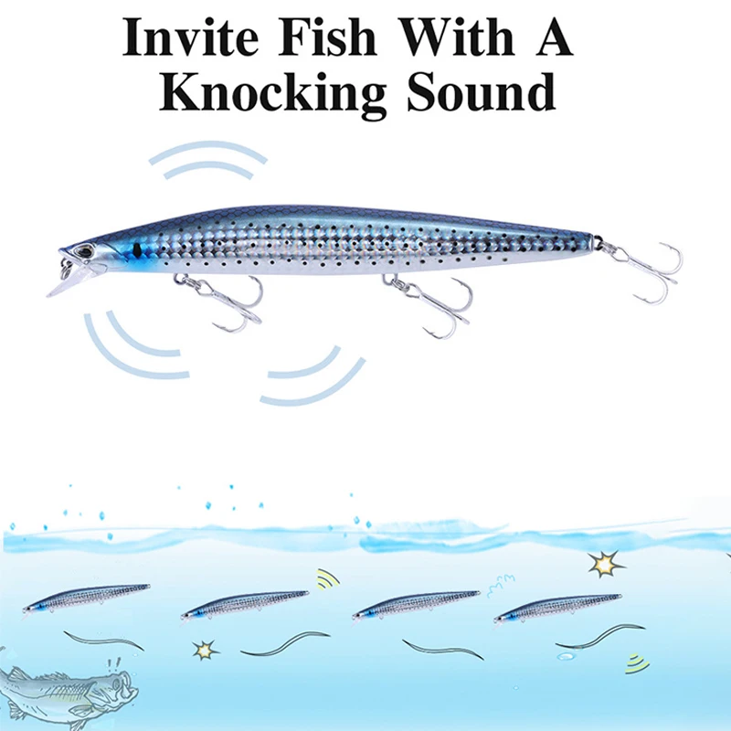 Señuelo de pesca de agua salada, cebo duro de fundición larga, peso de tungsteno, lubina negra, 145mm, 23g - imagen 5