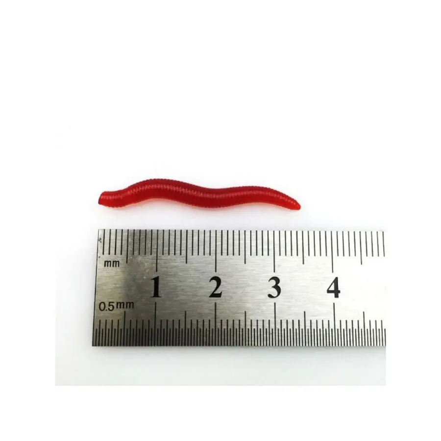 Señuelo de gusano de tierra para pesca de carpa, cebo artificial suave de 4cm, 1g, 100 Uds. - imagen 5