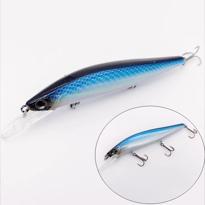 Señuelos de pesca de 14g/11,5 cm, cebo duro flotante Minnow Crankbaits Wobblers Pike Long Casting Minnow Lure depth0.5-1m - imagen 5
