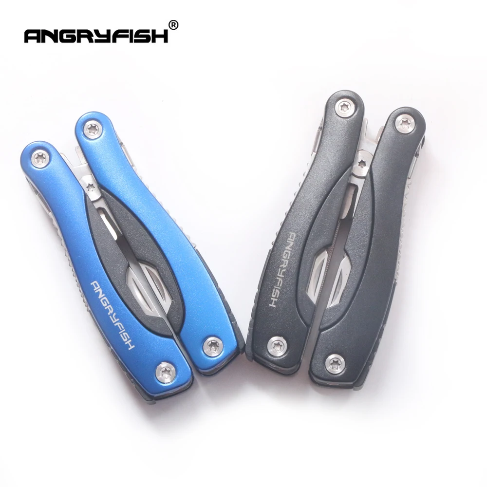 ANGRYFISH-Alicates de pesca multifunción plegables, removedor de anzuelos de pesca, abrazadera de pesca, herramientas de aparejos, azul, L5 - imagen 4