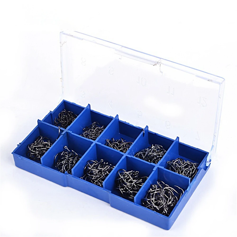 500 unids/lote anzuelos de pesca con púas carpa juego de anzuelos individuales 3 # -12 #   Accesorios de pesca con mosca, anzuelos de pesca con mosca de mar con plantilla de acero al carbono - imagen 4