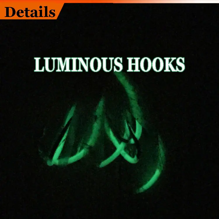 2 bolsas de anzuelos de 10/11/12/13/14/15/16/17/18/19/20/21/22 piel de pescado real, señuelo luminoso con carpas para pesca de caballa - imagen 3