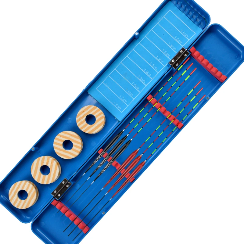 Boya Vertical de fondo llamativo para Pesca de carpa, aparejos de Pesca con caja, 6 piezas, cola dura, abeto - imagen 2