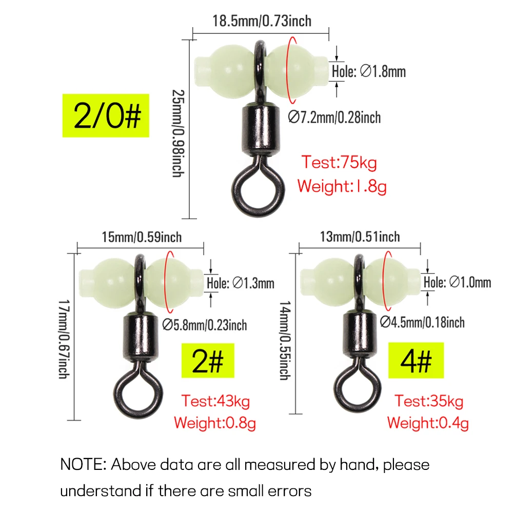 Elllv-eslabones giratorios luminosos para pesca en el mar, accesorios de tiro de larga distancia, 500 unidades - imagen 4