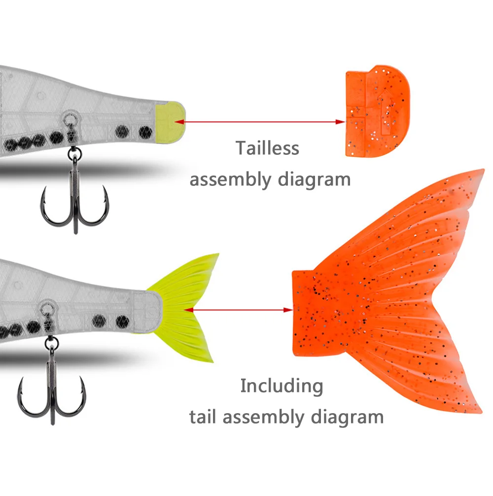 Cola suave para CF LURE "PILUM", 303mm, 350mm, giro de 360 grados, 280mm, señuelo articulado, cebo de natación - imagen 4