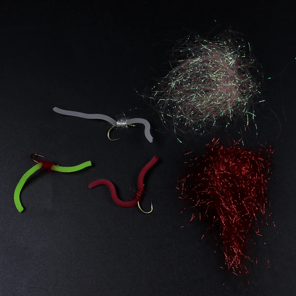 Bimoo, 60 hebras, gusano blando, gusano blando, Material para atar moscas, para atar San Juan, gusano blando, trucha, Señuelos de Pesca con mosca - imagen 3