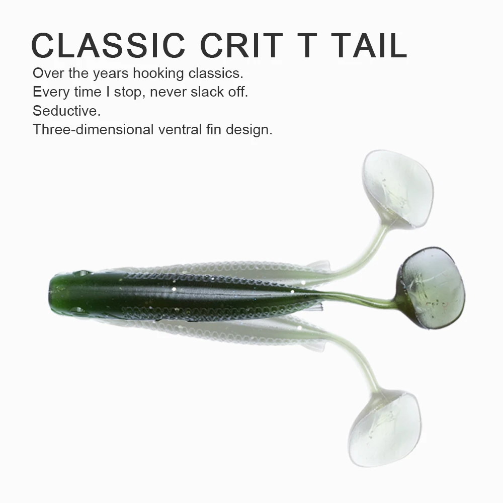 Hanlin-Señuelos de Pesca de cola en T, 10 piezas, 6cm, 2,5g, Swimbaits Easy Shiner, cebo suave de silicona, aparejos artificiales de carpa de doble Color - imagen 4