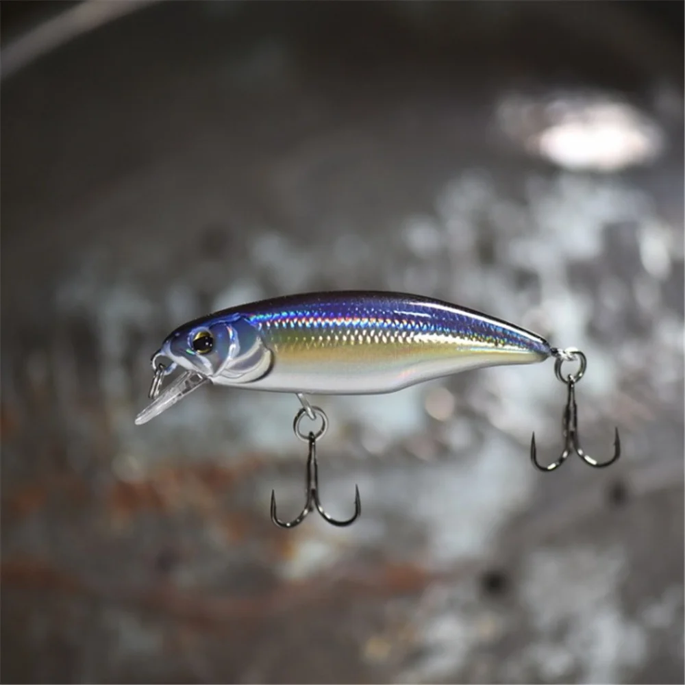 Señuelo de Pesca de pececillo de hundimiento lento, cebo duro de plástico, perca Jerkbait, Wobbler, aparejos de Pesca Crankbait, 5,2 cm, 4,5g, 1 unidad