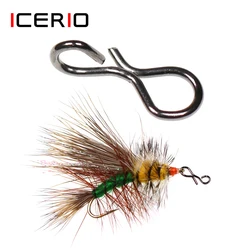 ICERIO conector de broches de pesca con mosca, cambio rápido para anzuelos y señuelos, accesorios de moscas, 50 Uds.
