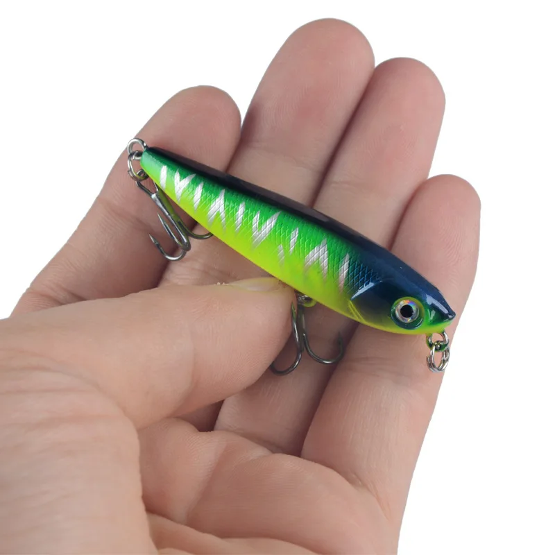 Señuelos de Pesca de lápiz flotante con garra, 55mm, 3,5g, Stickbait, superficie de agua superior, Walk The Dog, cebos duros Wobblers para lubina y Lucio