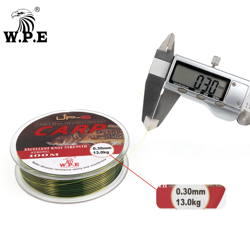 W.P.E-sedal de pesca de carpa, hilo de nailon de monofilamento, Color Lnvisible, 0,20mm-0,60mm, 6KG-36KG