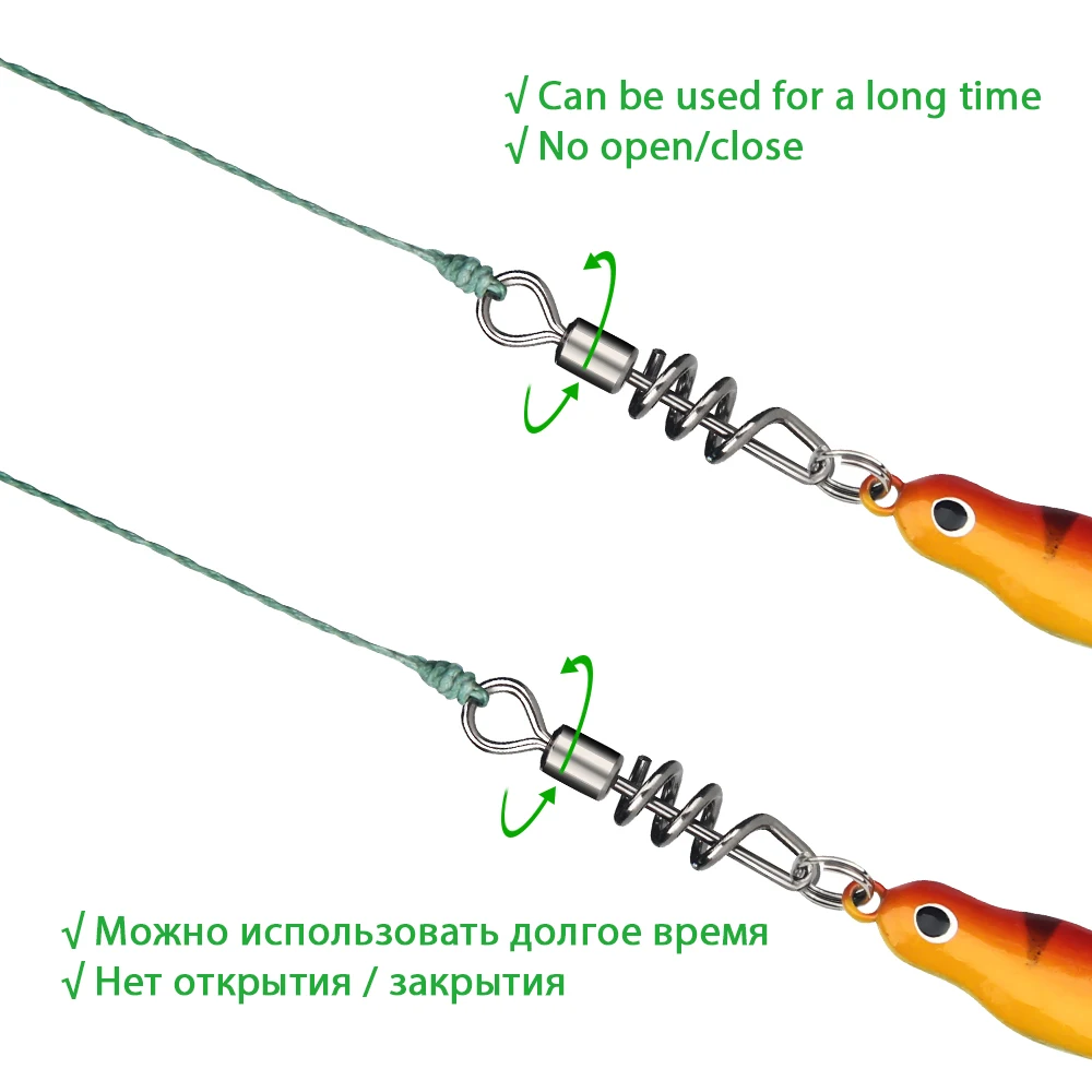 20 piezas modelo caliente giratorio con rodamiento de bolas a presión atornillado anillo sólido giratorio conector de pesca anzuelo de pesca - imagen 5