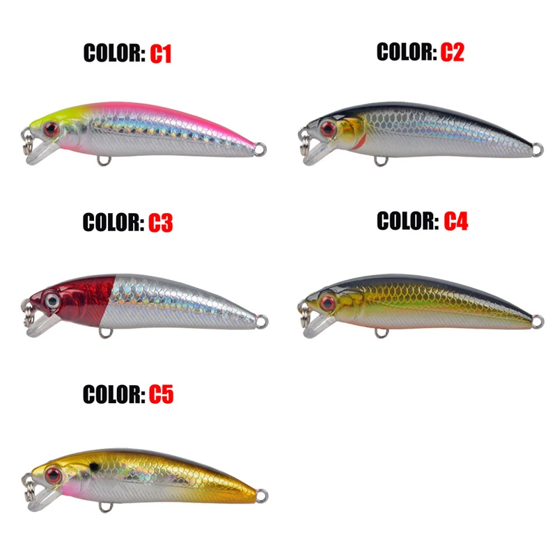 Señuelo artificial para pesca deportiva en río, cebo duro en variedad de modelos, de 5g y 50 mm, tipo Crankbait, Minnow y Wobbler por 1 unidad - imagen 5
