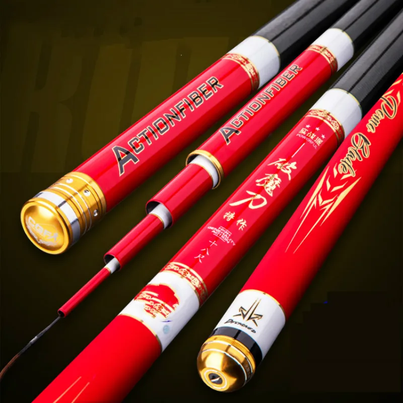 Caña De pescar superdura De fibra De carbono, alimentador De carpa, sección larga, palo De mano, aparejos De Pesca, 3,6 m-8,1 m - imagen 4