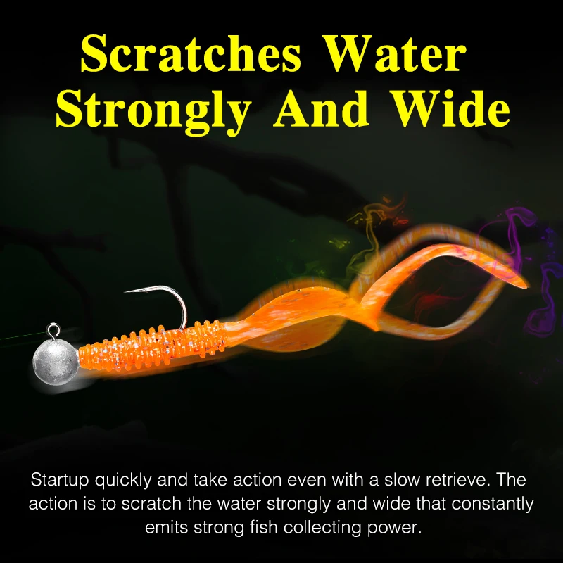 TSURINOYA 63mm 0,7g 40 Uds juego de luz cebo suave señuelo de pesca BOUNDEN gusano de silicona Artificial Ajing Bass Pike Swimbaits