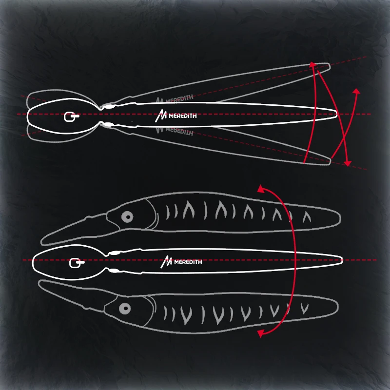MEREDITH Minnow-Señuelos de Pesca Wobbler de 110mm, cebo duro Artificial, profundidad de 0-3m, cebo para Lucio, hundimiento lento - imagen 5