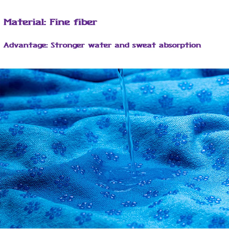 Esterilla de Yoga de algodón antideslizante, toalla de viaje, deporte, Fitness, ejercicio, cubierta de fibra fina, absorción de agua y sudor - imagen 5
