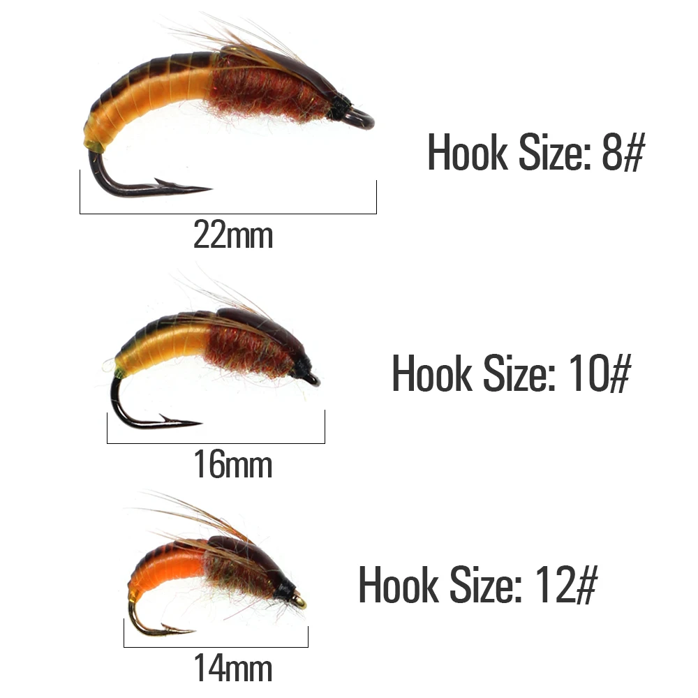 ICERIO-señuelo de pesca de trucha, Mosca, ninfas, Scud, con púas, 6 uds. - imagen 2