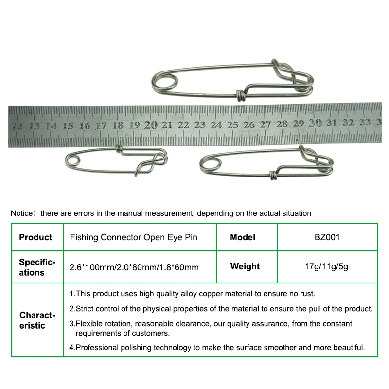 Mosodo-conector de pesca giratorio, Pin de enclavamiento, giratorio para señuelo de anzuelo, accesorios de aparejos de pesca, 10 unids/lote - imagen 4