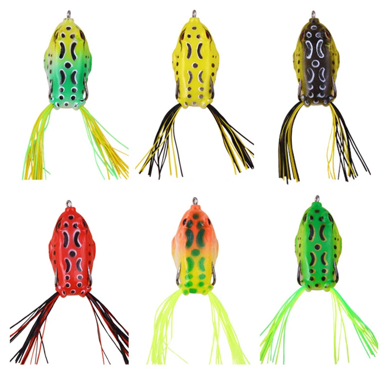 TopWater-señuelo de pesca de rana suave, cebo Artificial Wobblers de Lucio, 4,5/5,5/6cm, 6/10/12g, aparejos de pesca, Rana rayo con pluma - imagen 3
