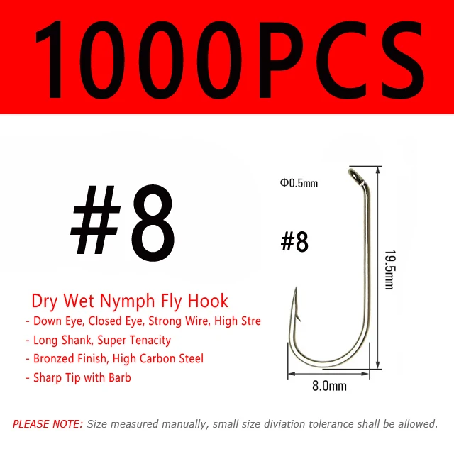 1000pcs Size 8