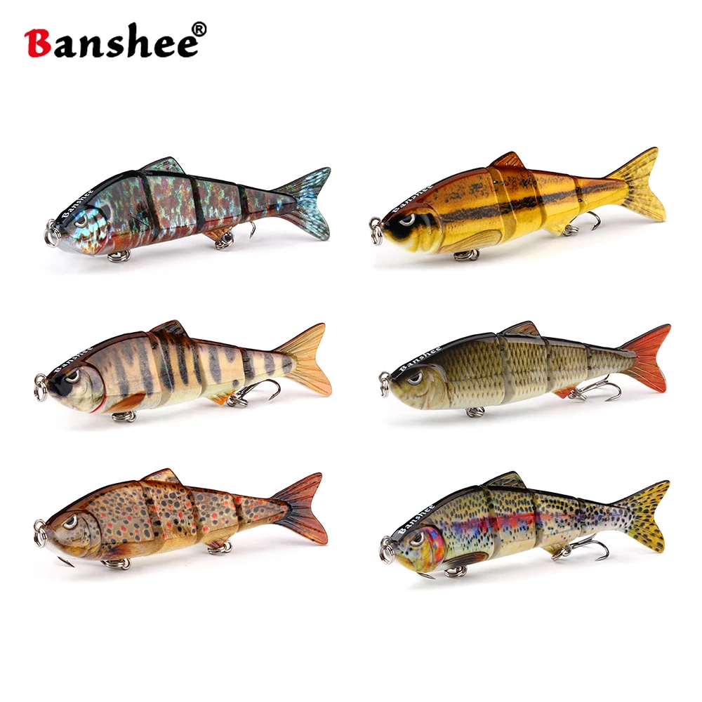 Banshee 100mm 11g Pike Wobblers para pesca cebo Artificial duro multiarticulado Swimbait Crankbait hundimiento señuelo de pesca lubina pescado