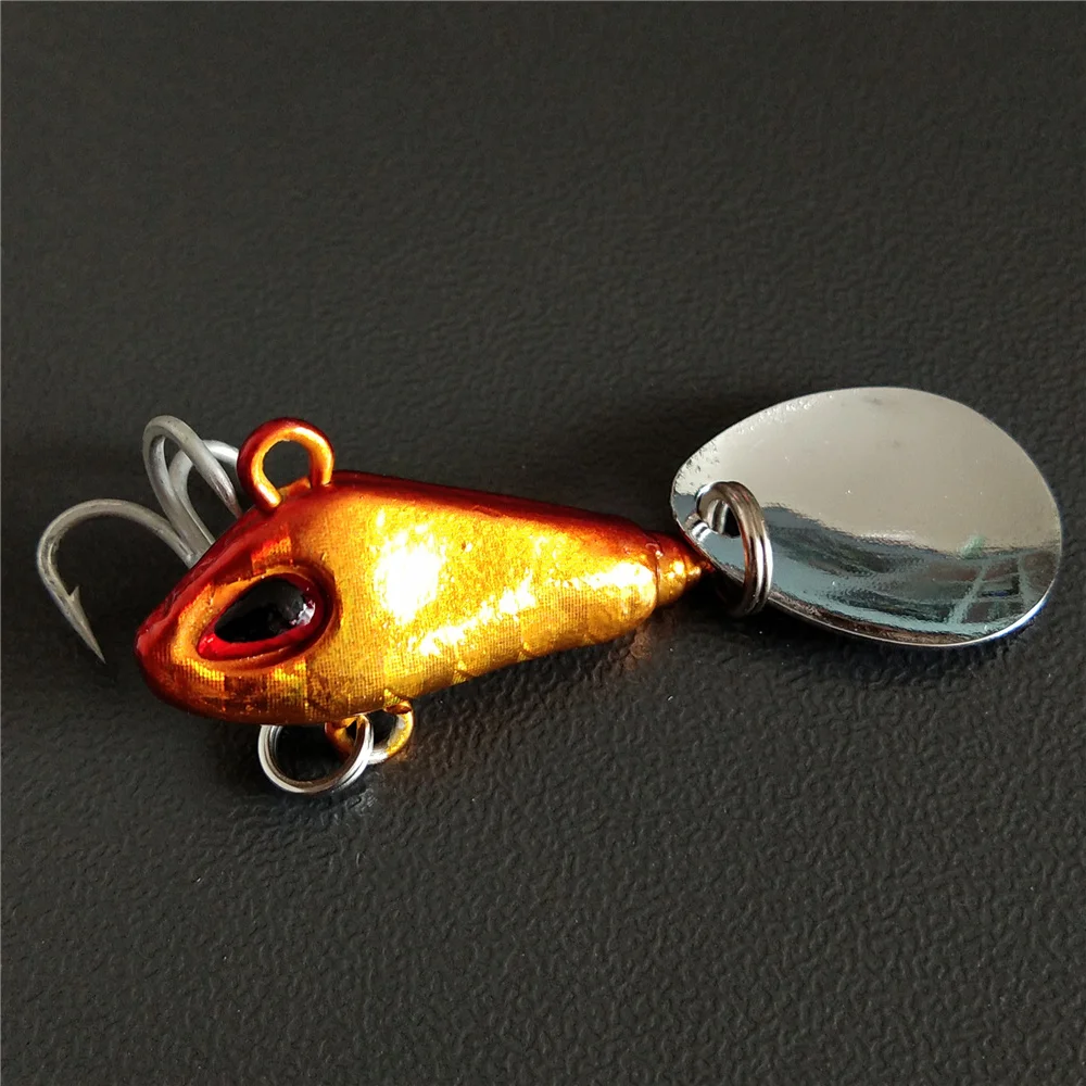 Swolfy-SEÑUELOS giratorios de Metal para pesca, 5 piezas, 2,5 cm, 6,7g, VIB, con vibración, cuchara giratoria, aparejos duros para pesca de trucha - imagen 5