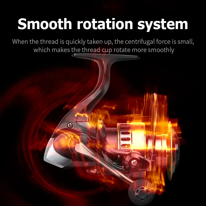 LINNHUE-carrete de pesca giratorio para agua salada, bobina de Metal de alta velocidad, arrastre máximo de 10kg, HE1000-7000, 2020: 1, novedad de 5,2 - imagen 3