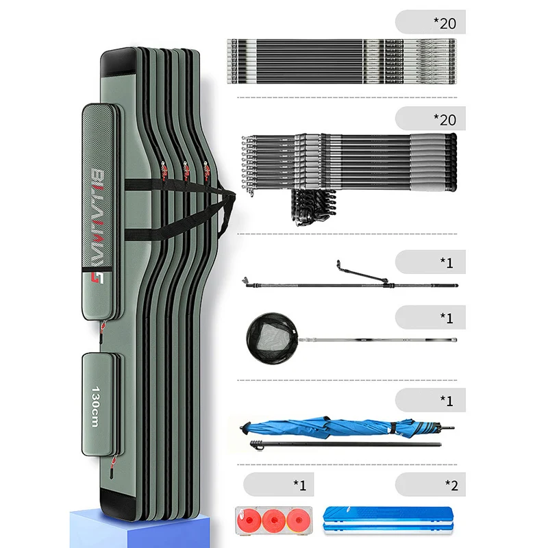 Bolsa para aparejos de caña de pescar, bolsa de almacenamiento de gran capacidad, multifuncional, impermeable, portátil, X626G, 130CM - imagen 3