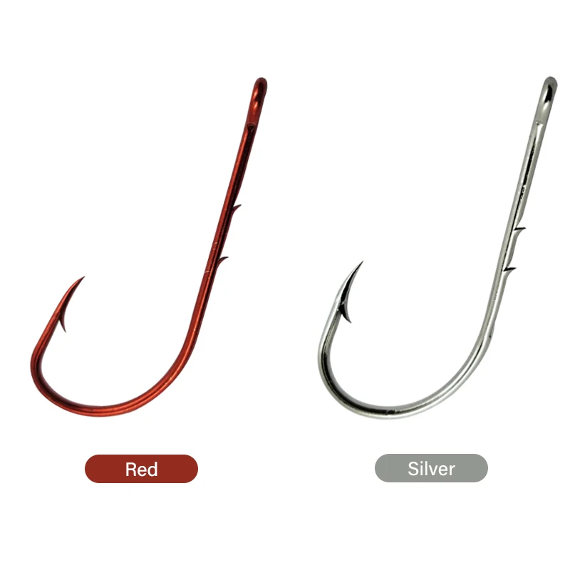 Mosodo-anzuelo de pesca con púas, accesorio de acero al carbono, doble púas, 1 #-14 #, 100 Uds. - imagen 5